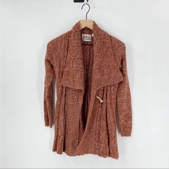 Anthropologie Rosie Neira Sweater Rust Long Sleeve Cardigan XSP - Picture 10 of 10